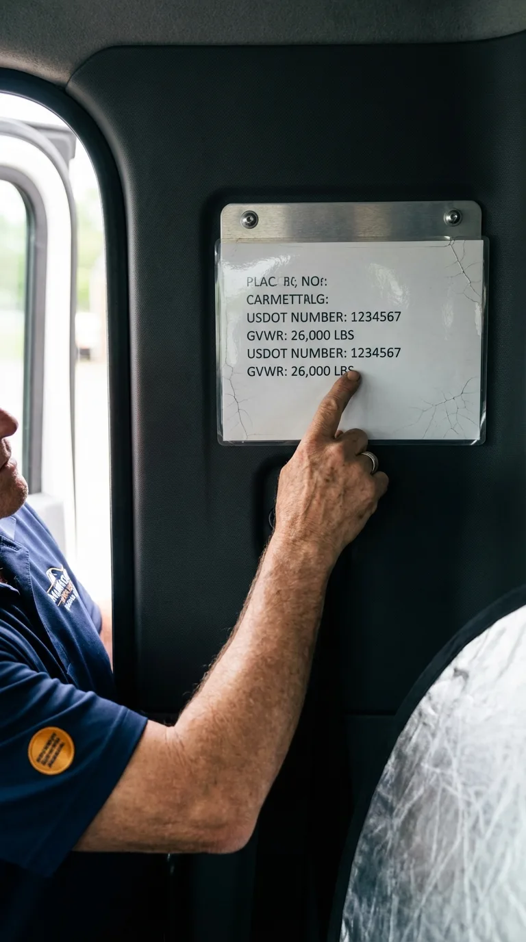 USDOT licensing placard verification in Huntington